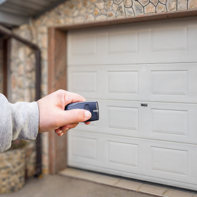 San Diego security key fob pointing to a garage door